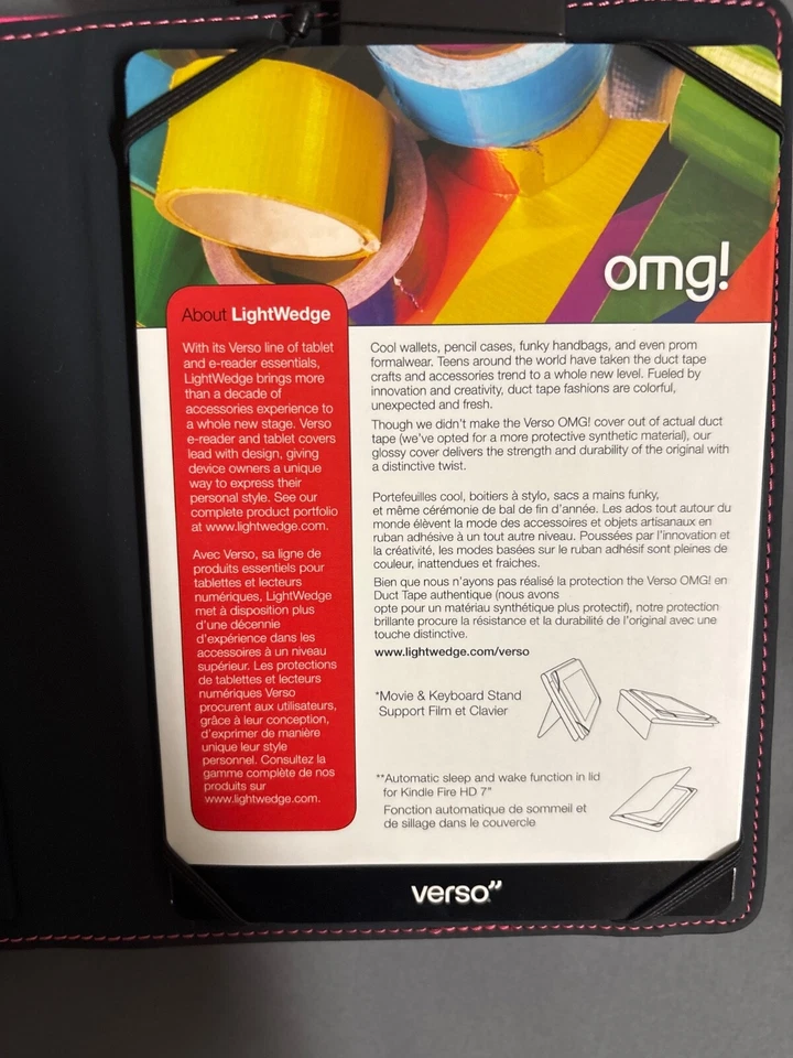 Verso "omg" lightwedge Standing Cover Kindle Fire HD 7” iPad Mini neon green new - Image 2 of 4