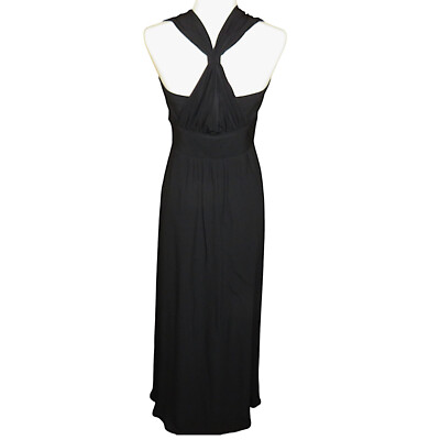 WHBM White House Black Market Black Flowy Sleeveless Formal Maxi Dress Size  8 | eBay