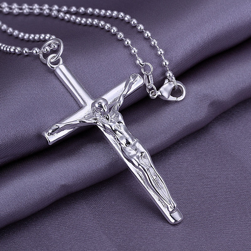 925 Sterling Silver 3D Christian Jesus Christ Cross Catholic Crucifix ...