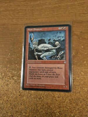 MAGIC THE GATHERING ICE AGE BONE SHAMAN MODERATELY PLAYED
