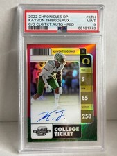 2022 PANINI KAYVON THIBODEAUX Contenders Optic Auto RED PRIZM /25 RC PSA 9 GIANT