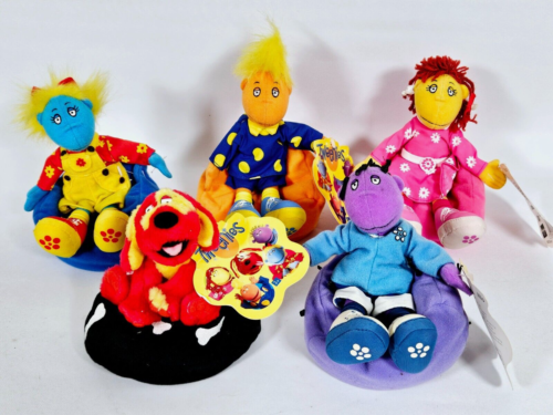Vintage BBC Tweenies Cuddly Teddy Toys Full Set Rare 4 With Tags Kids Tv Show