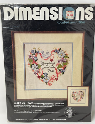Dimensions Heart of Love Everything Grows with Love Counted Cross