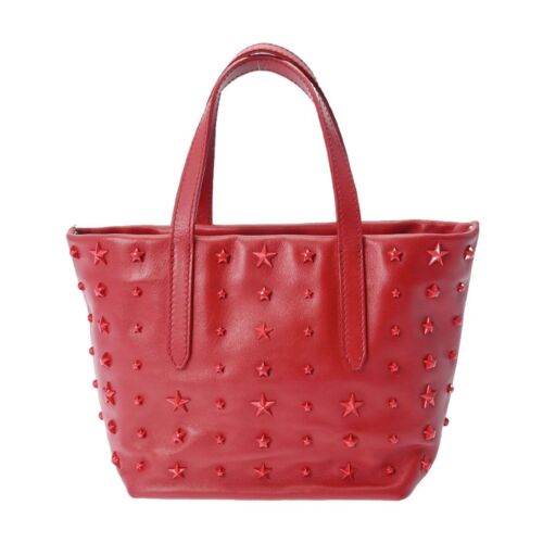 Jimmy Choo Handbag Red 2WAY Mini Sara Star Studded Leather Ladies From Japan - 第 1/10 張圖片