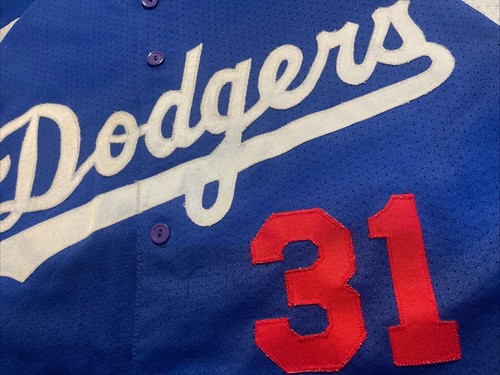 Rare Vintage MAJESTIC Los Angeles Dodgers Mike Piazza SEWN MLB Jersey Men's XL - Picture 7 of 15