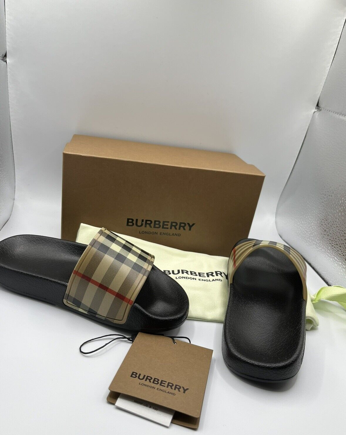 Burberry youth Mini Furley Vintage Check Slide Sandals -child 28 eu / 11 us -new thumbnail 10