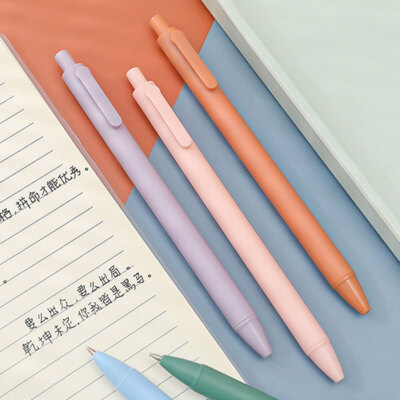0.5mm Macaron Press Gel Pen Writing Pen Black Ink  School Stationery Supply
