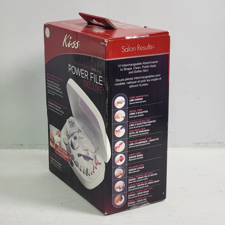 NUEVO Kiss Recargable Nail Power File Deluxe 15 Piezas Sistema Salón Calidad B10 Foto 3 de 3