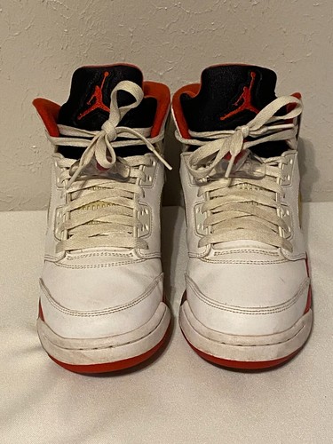 Nike Air Jordan 5 V Retro GS White Fire Red Black Tongue 2013 440888-120 Size 7Y - Picture 2 of 10
