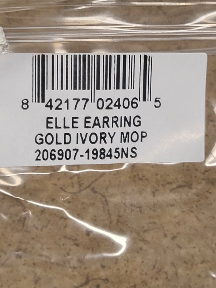 Kendra Scott Elle Ivory Mother of Pearl Earrings Gold Tone - Image 4 of 4