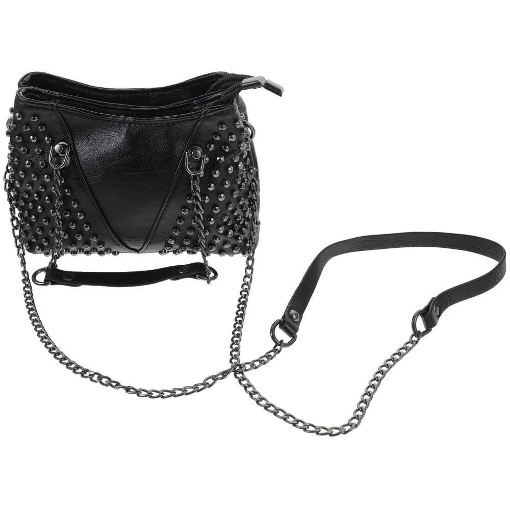 Crossbody Bag Black Studded Purse Fashion Pouch for Women Man Miss-image