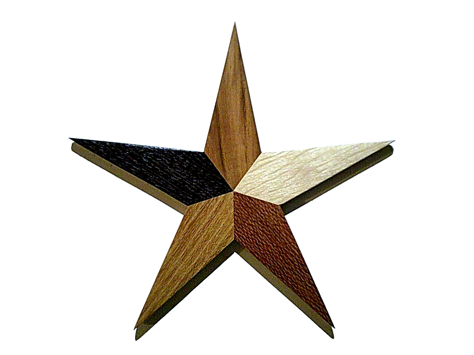 Étoile en bois précieux fait main, sculpture intarsia unique pour maison chaleureuse