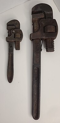(2)Walworth Stillson 14'' 8'' Pipe Wrench Made in USA Vintage 