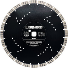 LXDIAMOND Diamant-Trennscheibe 350mm x 25,4mm Beton Mauerwerk Ziegel Motorflex