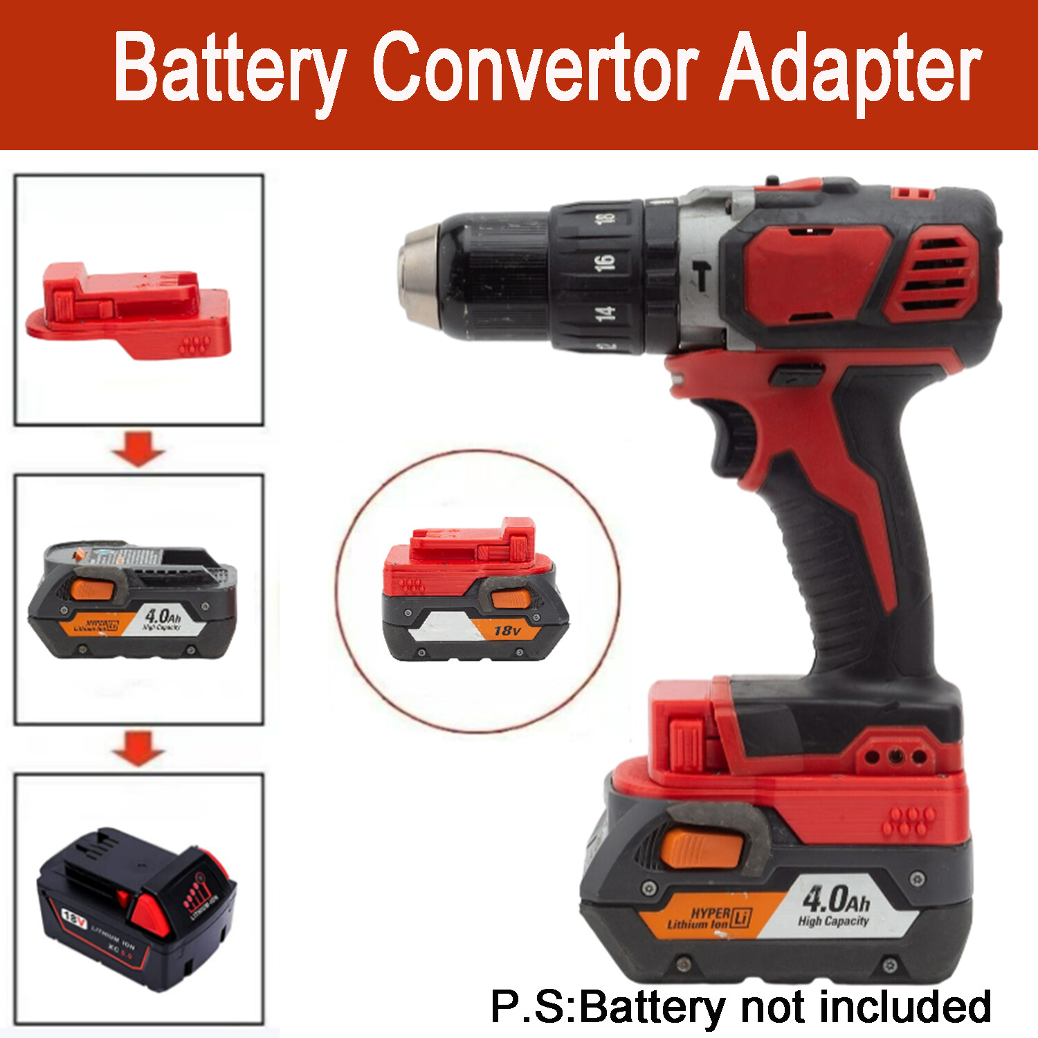 Battery Adapter For Ridgid 18V 20V Liion Battery to for Milwaukee 18V 20V Tools eBay