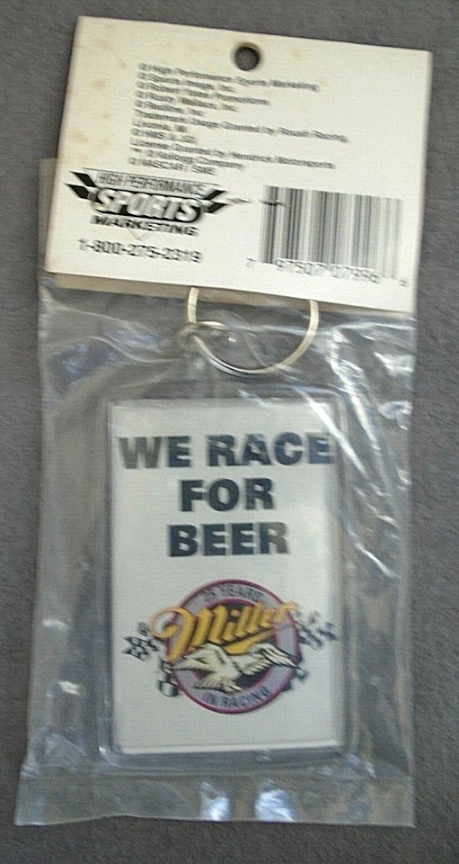 NASCAR #2 Rusty Wallace Penske Racing Miller Light We Race for Beer Keychain - Image 2 of 2