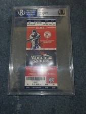 Jon Lester Signed 2013 World Series Game 1 Ticket Champs Auto Grade 10 Beckett
