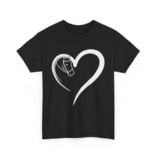 Horse Shirt, Horse Head with Heart Shirt, Horseback Rider Shirt, Horse Lover Tee