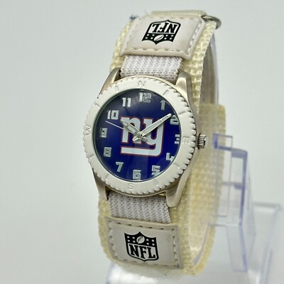 Women's NEW YORK GIANTS Rookie Game Time NFL Sport Watch White Band, Silver Tone