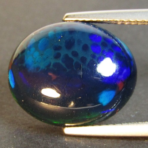 7.47Cts Genuine Natural Multi Color Play Black Opal Oval Gemstone From Ethiopia - Picture 3 of 4