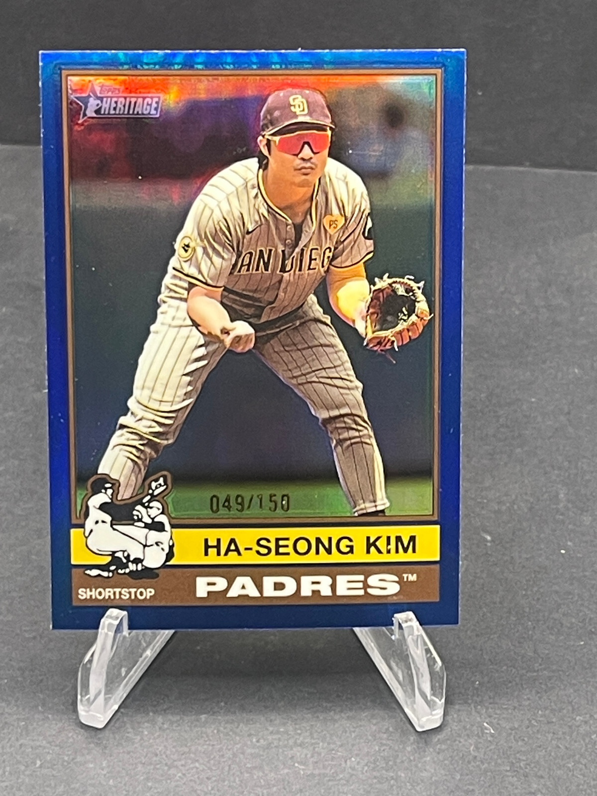 HA-SEONG KIM 2025 TOPPS HERITAGE CHROME BLUE REFRACTOR #272 SN 049/150 SP HOT