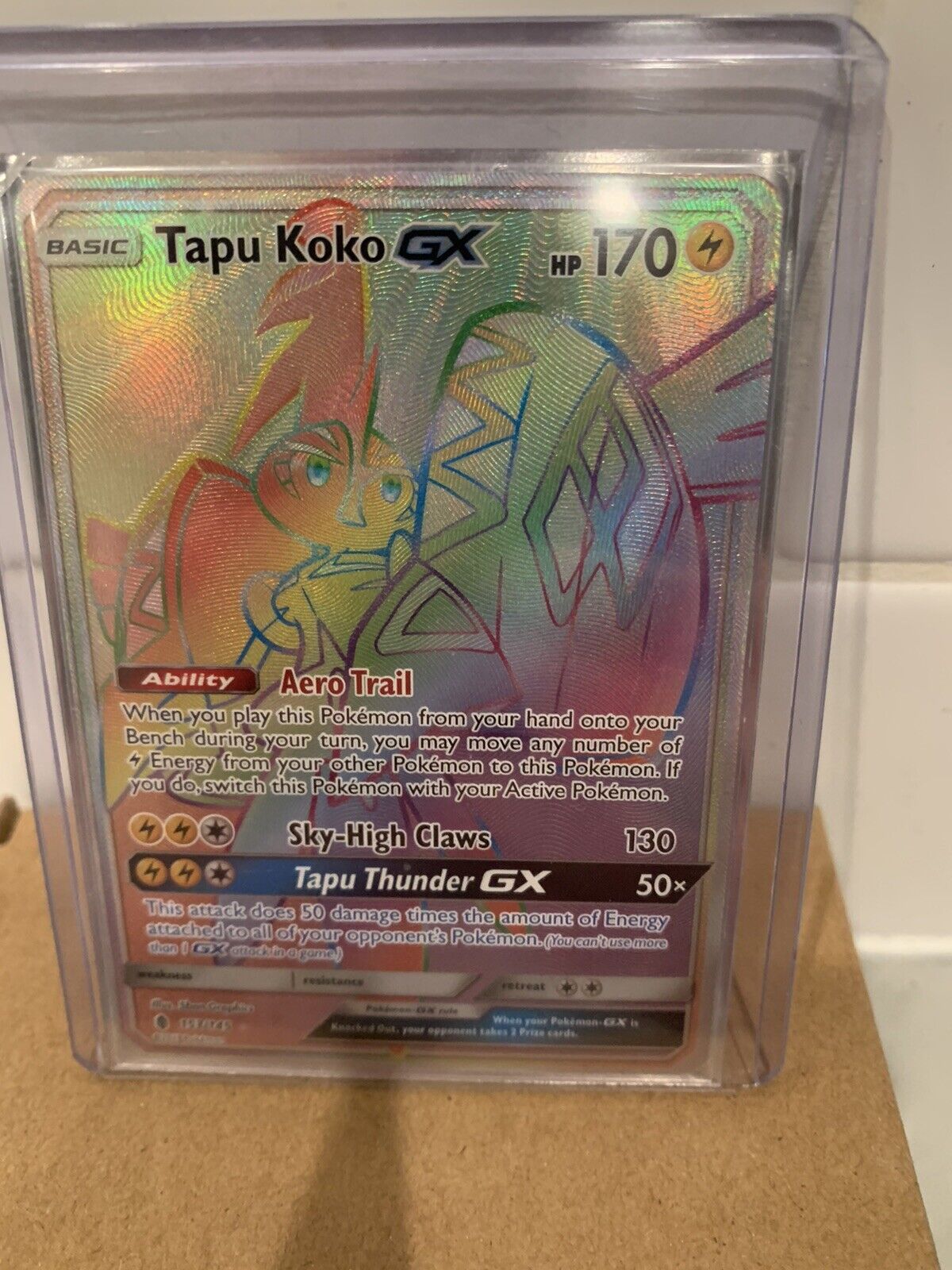 Tapu Koko GX - 153/145 Guardians Rising (Pokemon) Secret Rainbow Rare - LP