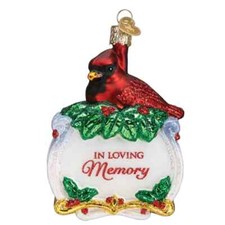 Old World Christmas MEMORIAL CARDINAL (16136) Glass Ornament w/OWC Box