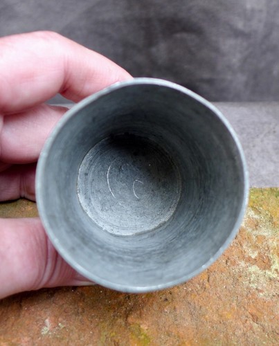 Nice Antique pewter drinking cup with pewter Tudor rose mark, 17th-18th century - Picture 5 of 6