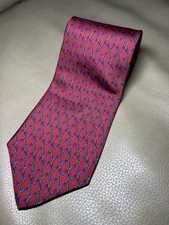 Brooks Brothers Makers 100 Silk Tie Red W/ Blue And Gold Links BB7