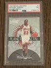 1997 Metal Universe Michael Jordan Planet Metal Insert Card #1 Graded PSA 7
