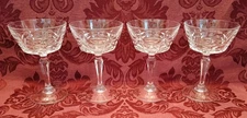 W.M. Dalton Cherbourg Crystal 5-3/4" Champagne/Sherbets - Set of 4 - Excellent!