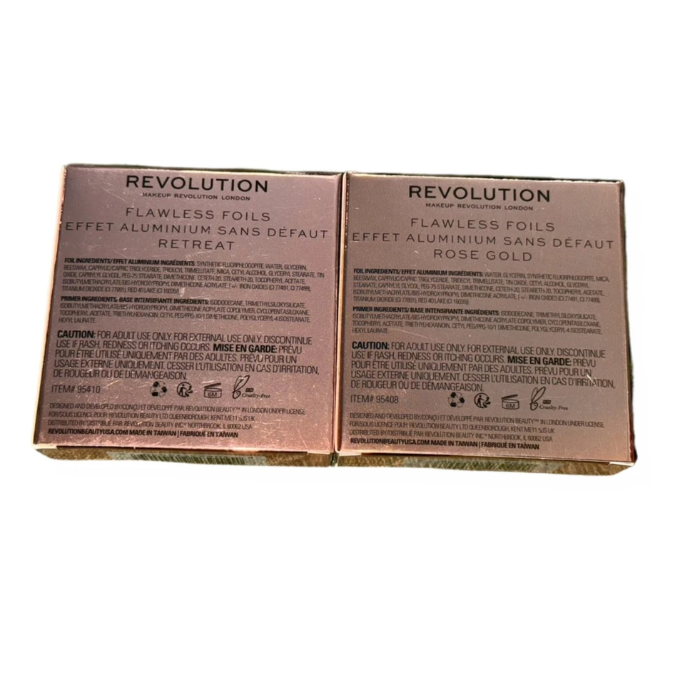 Makeup Revolution Flawless Foils Eyeshadow 2-Pack: Rose Gold & Retreat | NIB 🎨 - Image 2 of 2