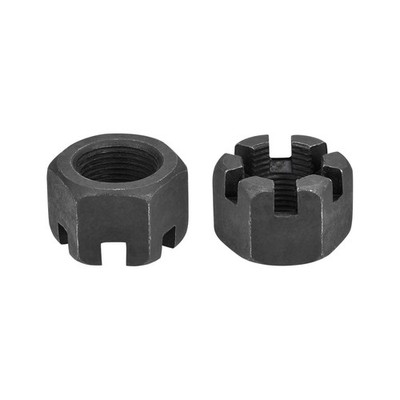 2Pack M20x1.5mm Slotted Hexagon Castle Nuts Carbon Steel Blackened Nuts Black