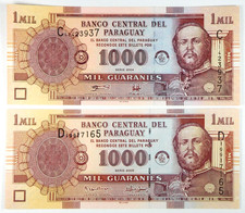 2004 & 2005 Central Bank of Paraguay 1000 Guaranies - Pick 222a, b