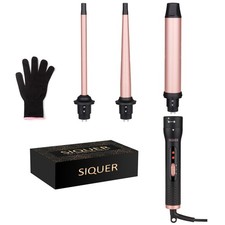 3-in-1 Ceramic Curling Wand Set with Interchangeable Wands and Fast Heating
