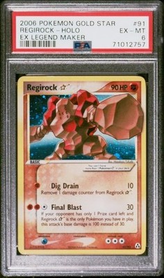 Pokemon EX Legend Maker 91/92 Regirock Gold Star PSA 6