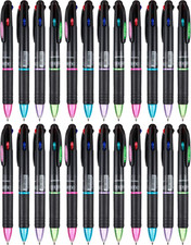 24 Pack 4 Color Pens in One Bulk 0.7Mm Multicolor Ballpoint 4-In-1 Pens Multi Co