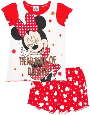 Disney Rouge Minnie Mouse Ensemble pyjama à manches courtes et à jambes courtes - Photo 1/4