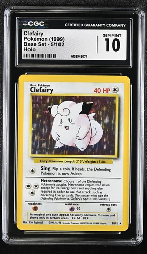 Clefairy graded CGC 10 for sale on eBay