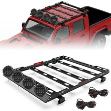Roof Rack Cargo Carrier For 2018-2025 Jeep Wrangler Jl Gladiator Jt Wlightwire