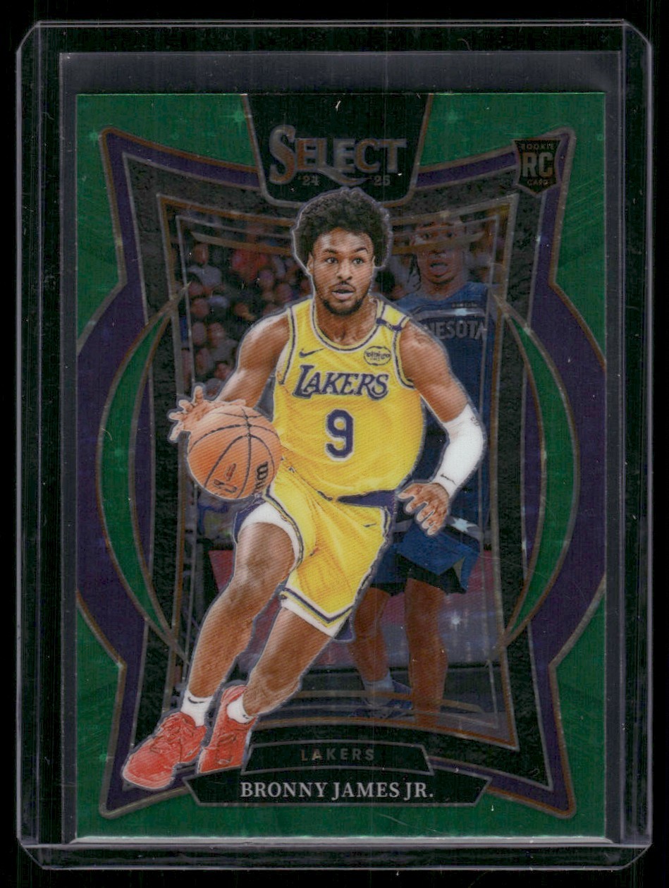 Bronny James Jr. 2024-25 Panini Select Green Stars Prizm Los Angeles Lakers #90