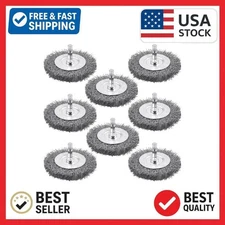 8 Pack 3inch Wire Wheel Brush for Drill Wire Brush for Drill with 1/4 Inch He...