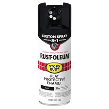 Rust-Oleum 376855 Rust Preventative Spray Paint, Black, Flat, Solvent, 12 Oz
