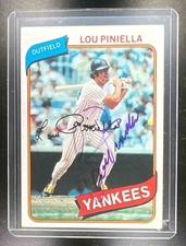 1980 Topps Lou Piniella  with In Person Auto