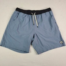 Vuori Kore Shorts Mens L? Blue Lined Athletic Training Drawstring *no size tag 
