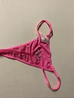 Victoria Secret Hot Pink Vintage Y2K  String Thong MED Charm Rhinestone Pearl