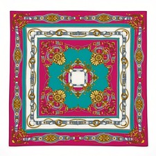 Specialty House Womens Square Scarf Hand Rolled One Size Multicolor Artisan Silk