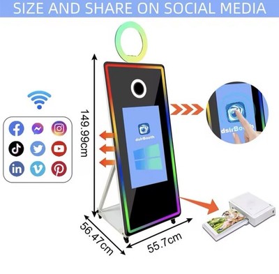 Popular Magic Mirror Booth Instant Printing Touchscreen