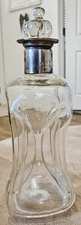 Vtg Rare E. Dragsted Denmark Glass Sterling Fully Banded Spout  Decanter Danish 