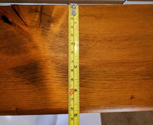 Antica mensola rustica da parete 37" in legno di rovere, 2 pioli,2 livelli con arco,fatta a mano VG - Foto 18 di 19